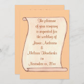 Invitations de mariage marron et beige (Devant / Derrière)