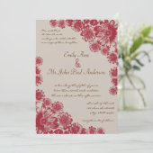 Invitations de mariage marron rouge et beige (Debout devant)