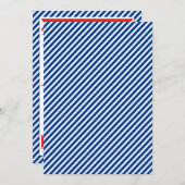 Invitations de mariage masculin bleu blanc rouge d (Devant / Derrière)