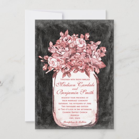 Invitations de mariage Mason Jar Flowers (Devant)