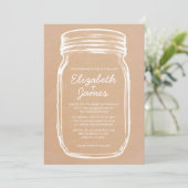 Invitations de mariage Mason Jar Vintage (Debout devant)