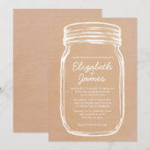 Invitations de mariage Mason Jar Vintage (Devant / Derrière)