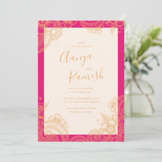 Invitations De Mariage Mehndi (Debout devant)