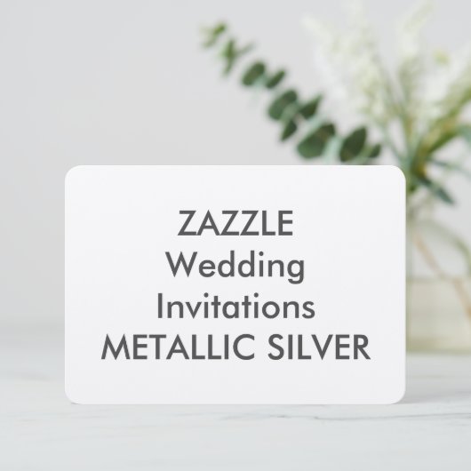 Invitations de mariage METALLIC SILVER 5" x 3,5" (Debout devant)
