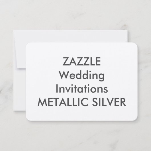 Invitations de mariage METALLIC SILVER 5" x 3,5" (Devant)