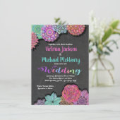 Invitations de mariage mexicain Fiesta Floral Mand (Debout devant)