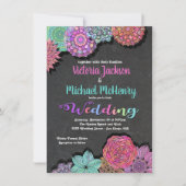 Invitations de mariage mexicain Fiesta Floral Mand (Devant)
