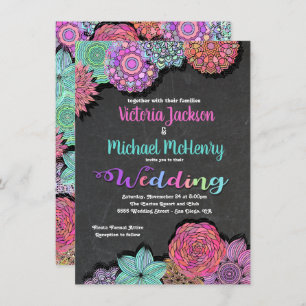 Invitations de mariage mexicain Fiesta Floral Mand