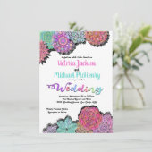Invitations de mariage mexicain Fiesta Floral Mand (Debout devant)