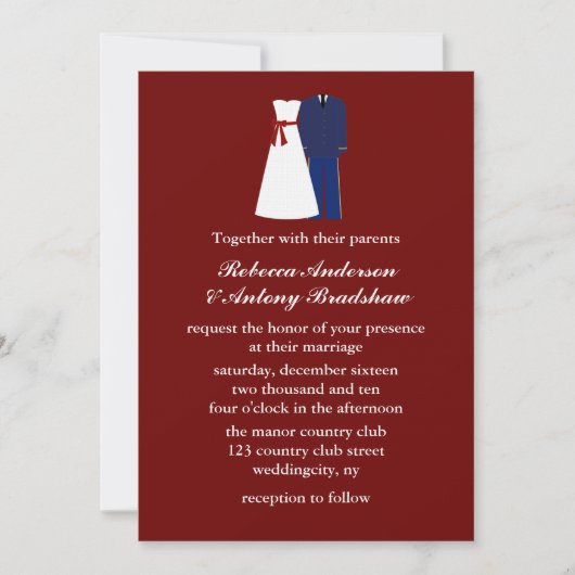 Invitations de mariage militaire (Devant)