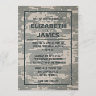 Invitations de mariage militaire Vintage rustique