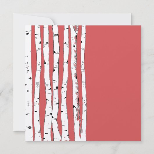 Invitations de mariage Ming Red Birch Tree (Dos)