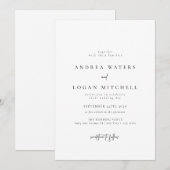 Invitations de mariage minimaliste classique moder (Devant / Derrière)