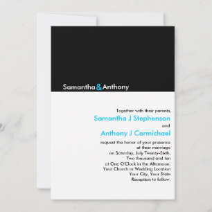 Invitations de mariage minimaliste noir/blanc mode