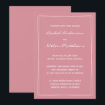 Invitations de mariage minimaliste Rose Hacienda<br><div class="desc">Invitations de mariage contemporaines - CHANGER la couleur de l'arrière - plan à n'importe quelle couleur ! Rectangle accents - SUPPRIMEZ-les ou CHANGEZ de couleur ! MODIFIEZ les polices,  le texte,  la couleur du texte. Utilisez ce modèle pour concevoir vos propres invitations de mariage uniques et pièces de coordination.</div>