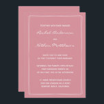 Invitations de mariage minimaliste Rose Hacienda<br><div class="desc">Invitations de mariage contemporaines - CHANGER la couleur de l'arrière - plan à n'importe quelle couleur ! Rectangle accents - SUPPRIMEZ-les ou CHANGEZ de couleur ! MODIFIEZ les polices,  le texte,  la couleur du texte. Utilisez ce modèle pour concevoir vos propres invitations de mariage uniques et pièces de coordination.</div>