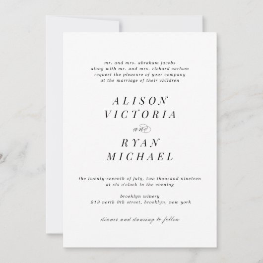 Invitations de mariage minimalistes (Devant)