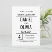 Invitations de mariage minimalistes modernes (Debout devant)