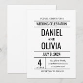 Invitations de mariage minimalistes modernes (Devant / Derrière)