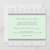 Invitations de mariage Mint Grey Damask (Dos)