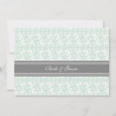 Invitations de mariage Mint Grey Damask (Devant)