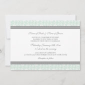 Invitations de mariage Mint Grey Damask (Dos)
