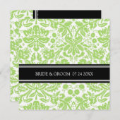 Invitations de mariage Modèle de Damas de chaux no (Devant / Derrière)