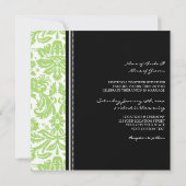 Invitations de mariage Modèle de Damas de chaux no (Dos)