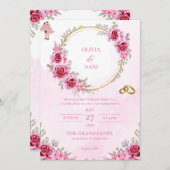 INVITATIONS DE MARIAGE modèle EN LIGNE avec fronti (Devant / Derrière)