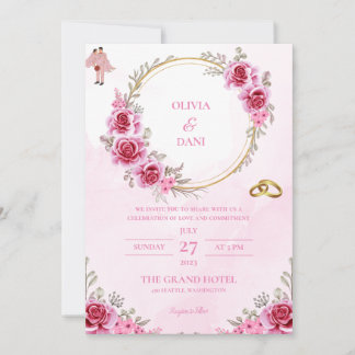INVITATIONS DE MARIAGE modèle EN LIGNE avec fronti