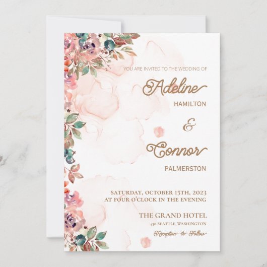 INVITATIONS DE MARIAGE modèle EN LIGNE avec fronti (Devant)