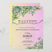 INVITATIONS DE MARIAGE modèle EN LIGNE FEUILLES VE (Devant / Derrière)