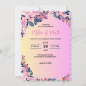 INVITATIONS DE MARIAGE modèle EN LIGNE FLEURS ÉLÉG (Devant)