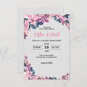 INVITATIONS DE MARIAGE modèle EN LIGNE FLEURS ÉLÉG (Devant / Derrière)