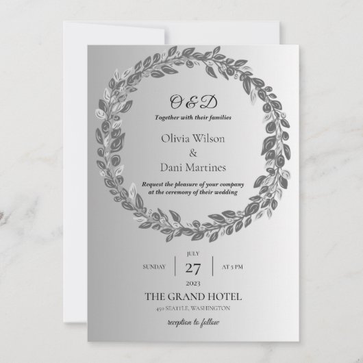 INVITATIONS DE MARIAGE modèle MONogramme EN LIGNE (Devant)