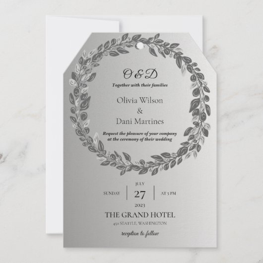 INVITATIONS DE MARIAGE modèle MONogramme EN LIGNE (Devant)