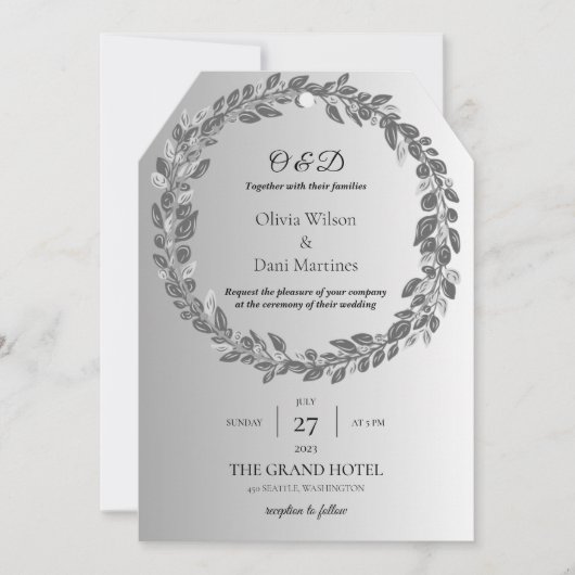 INVITATIONS DE MARIAGE modèle MONogramme EN LIGNE (Devant)