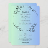 INVITATIONS DE MARIAGE modèle rosaire en ligne (Devant / Derrière)