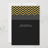 Invitations de mariage moderne Chevron Black & Gol (Dos)