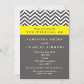 Invitations de mariage moderne Chevron Grey & Jaun (Devant)