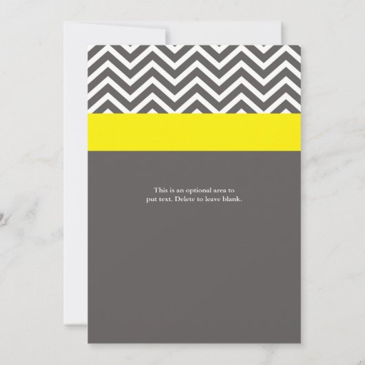 Invitations de mariage moderne Chevron Grey & Jaun (Dos)