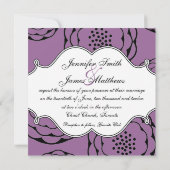 Invitations de mariage moderne Monogramme violet (Dos)