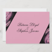 Invitations de mariage moderne noir et rose (Dos)