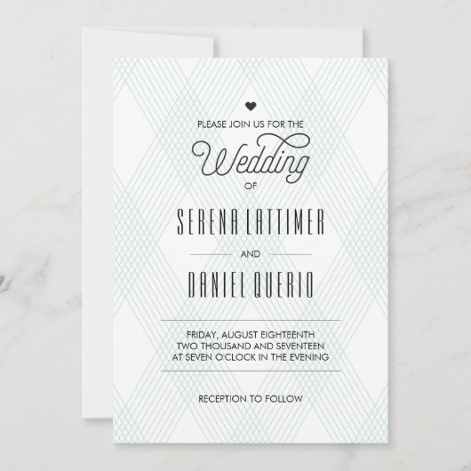 Invitations De Mariage Moderne Plaid (Devant)
