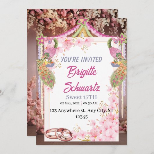 invitations de mariage modernes (Devant / Derrière)
