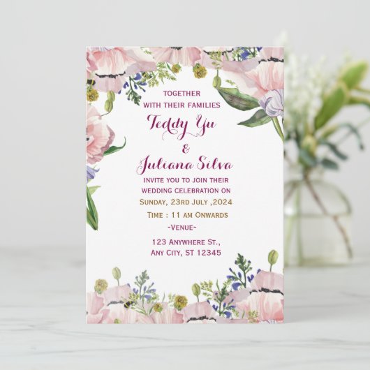 Invitations de mariage modernes (Debout devant)