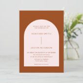 Invitations de mariage modernes en terre cuite et (Debout devant)