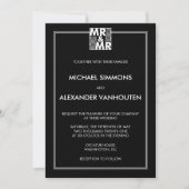 Invitations de mariage modernes M. et M. (Devant)