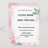 Invitations de mariage modernes, Mariage minimalis (Devant / Derrière)