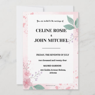 Invitations de mariage modernes, Mariage minimalis